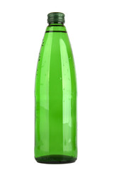 water in a green glass bottle