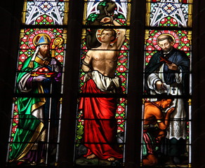 Fototapeta premium Saints Sébastien, Nicolas et Xavier