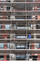 Gebäudeneubau mit Gerüst, Hamburg 4/2010