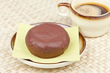 Delicious donut  with coffee