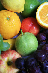 collection of  colorful fruits - background