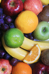 collection of  colorful fruits - background