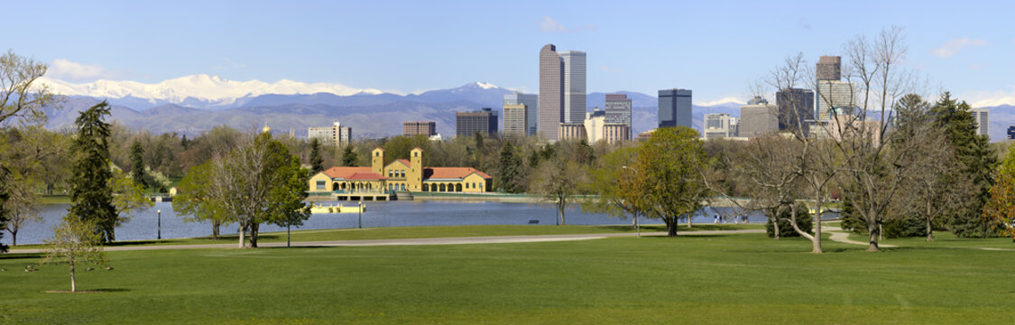 Denver Skyline from City Park Panorama