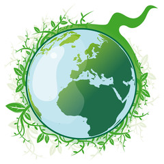 Planète verte, vecteur végétal