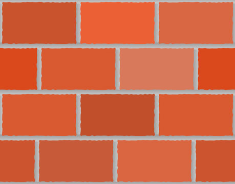 Red brick wall. seamless vector.