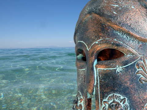 Casque de guerrier grec