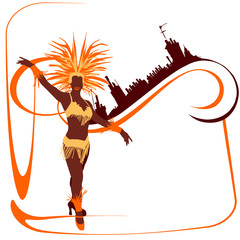 Danseuses de samba -orange chocolat