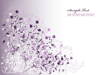 The decorative background with stylized flowers.