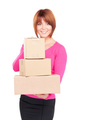 businesswoman with parcels
