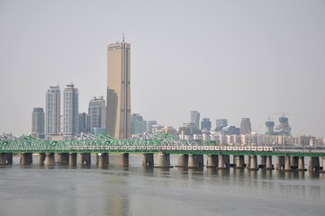 Obraz premium Han River Bridge, Seoul, Korea