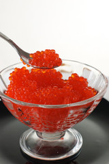 caviar in a glass vase