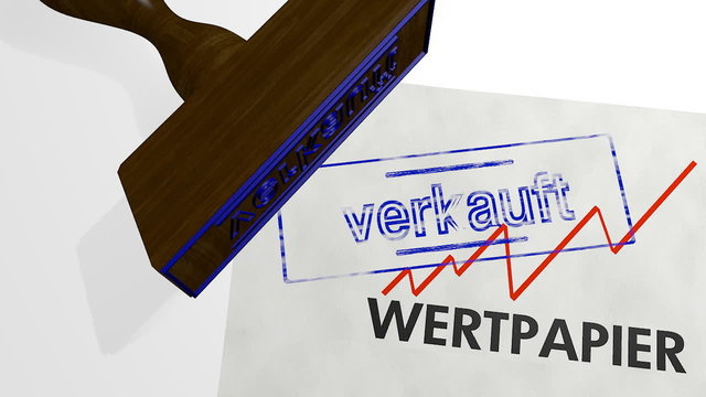 wertpapier verkauft - 3d animation