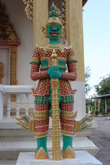giant in front of temple, Mahasarakam, North-East of Thailand