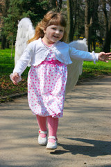 young girl with wings