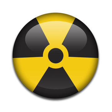 Chapa con simbolo de radiactividad