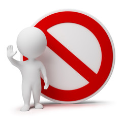 3d small people - interdiction sign