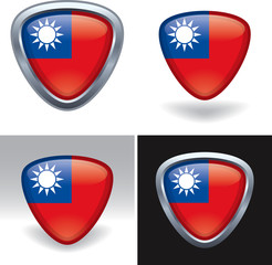 Taiwanese Flag Crest Button