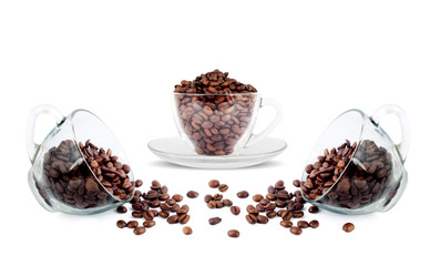 Brown roasted coffee beans