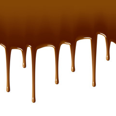 Milk chocolate drips. Seamless vector.