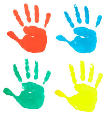 hand print color art craft trace paint