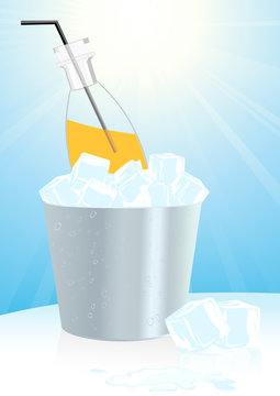 Orange juice in ice bucket