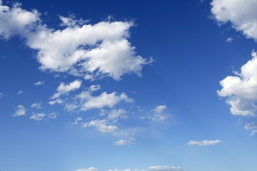 Naklejka na ściany i meble blue perfect sky white clouds on sunny daytime