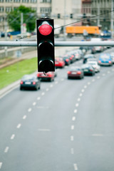 Crosswalk lights in a residential neighborhood in Wroclaw