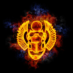 Fiery egyptian scarab.