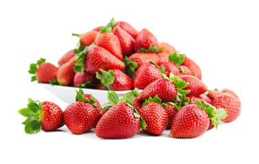 strawberries on a white background.