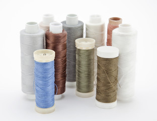 Spools of thread isolated on white