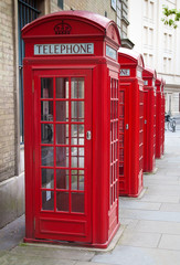 Obraz premium Typical red London phone booth