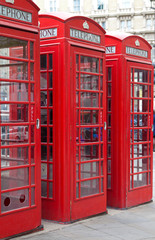 Typical red London phone booth