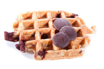 Waffles from integral wholegrain with chocolate