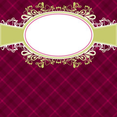 checked red background with label,  vector illustration