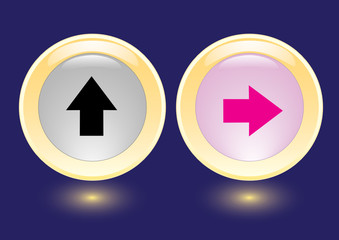 Vector collection buttons with arrow icon