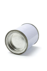 Sealed white tin can