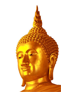 nice golden Buddha face isolate