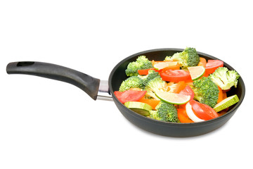 Vegetables in a frying pan