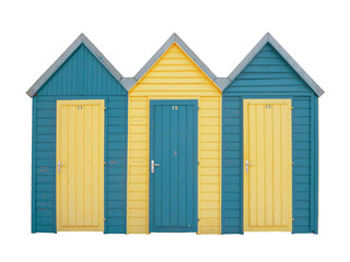 cabines jaune turquoise