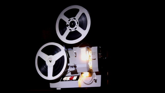 old projector showing film
