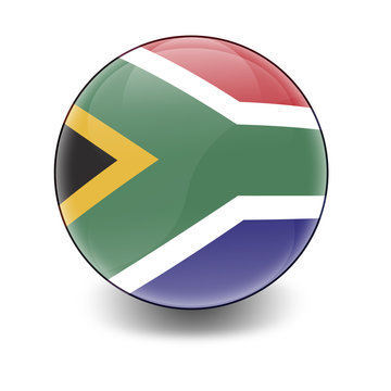 Esfera brillante con bandera Surafrica