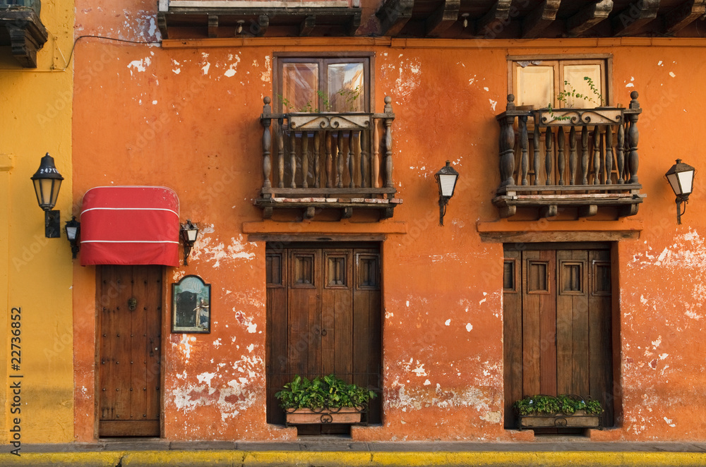 Poster streets of cartagena, colombia