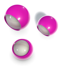 pink shiny reflective techno ball