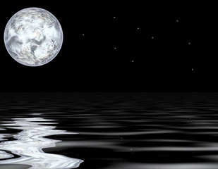 moon and water
