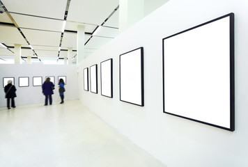 People silhouettes in the museum