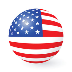 Stars and Stripes button and sticker