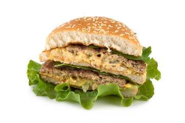 Hamburger isolated on white