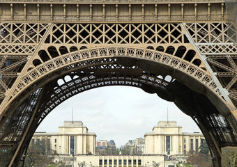 Detail des Eiffelturms in Paris, Frankreich