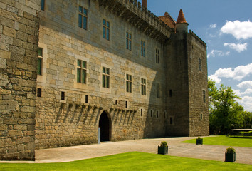 Fototapeta premium Detail of the facade of Paco dos Duques de Braganca in Guimaraes