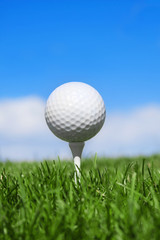 Golf Ball on a tee vertical